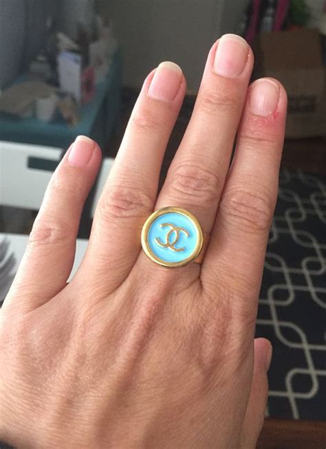 vintage chanel button ring|vintage chanel button jewelry.